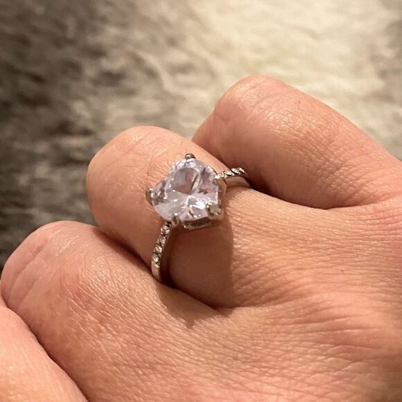 The Best seller!Delicate 925 Silver & CZ  Heart Ring sz 6 - Picture 15 of 15